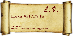 Liska Valéria névjegykártya